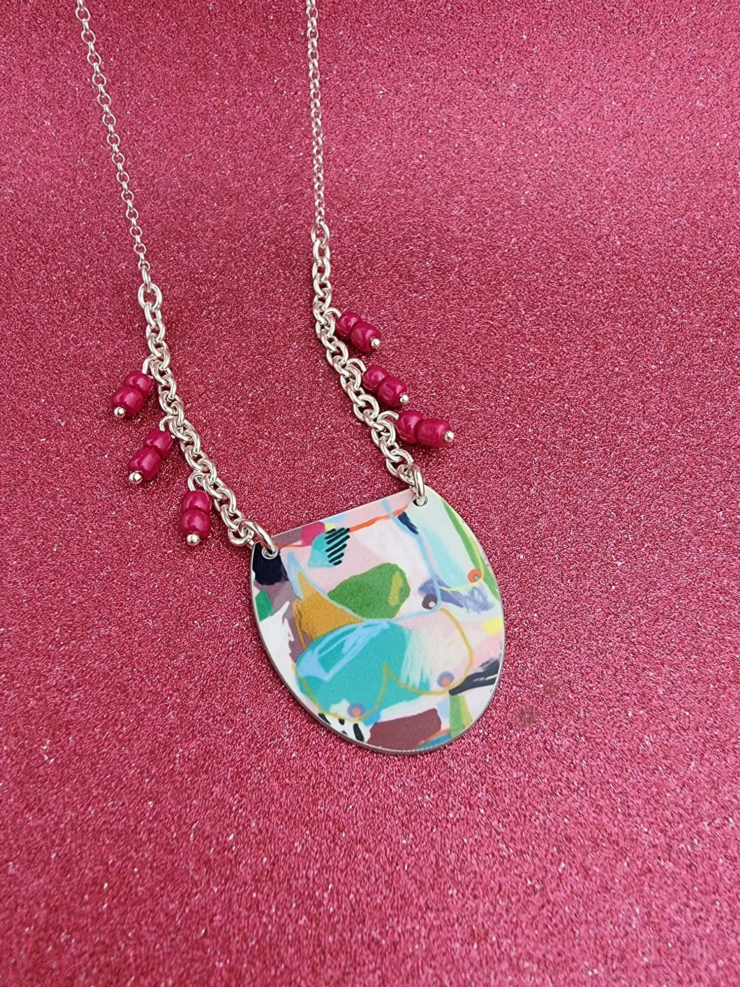 A BREAST FRIENDS - bead necklace PINK