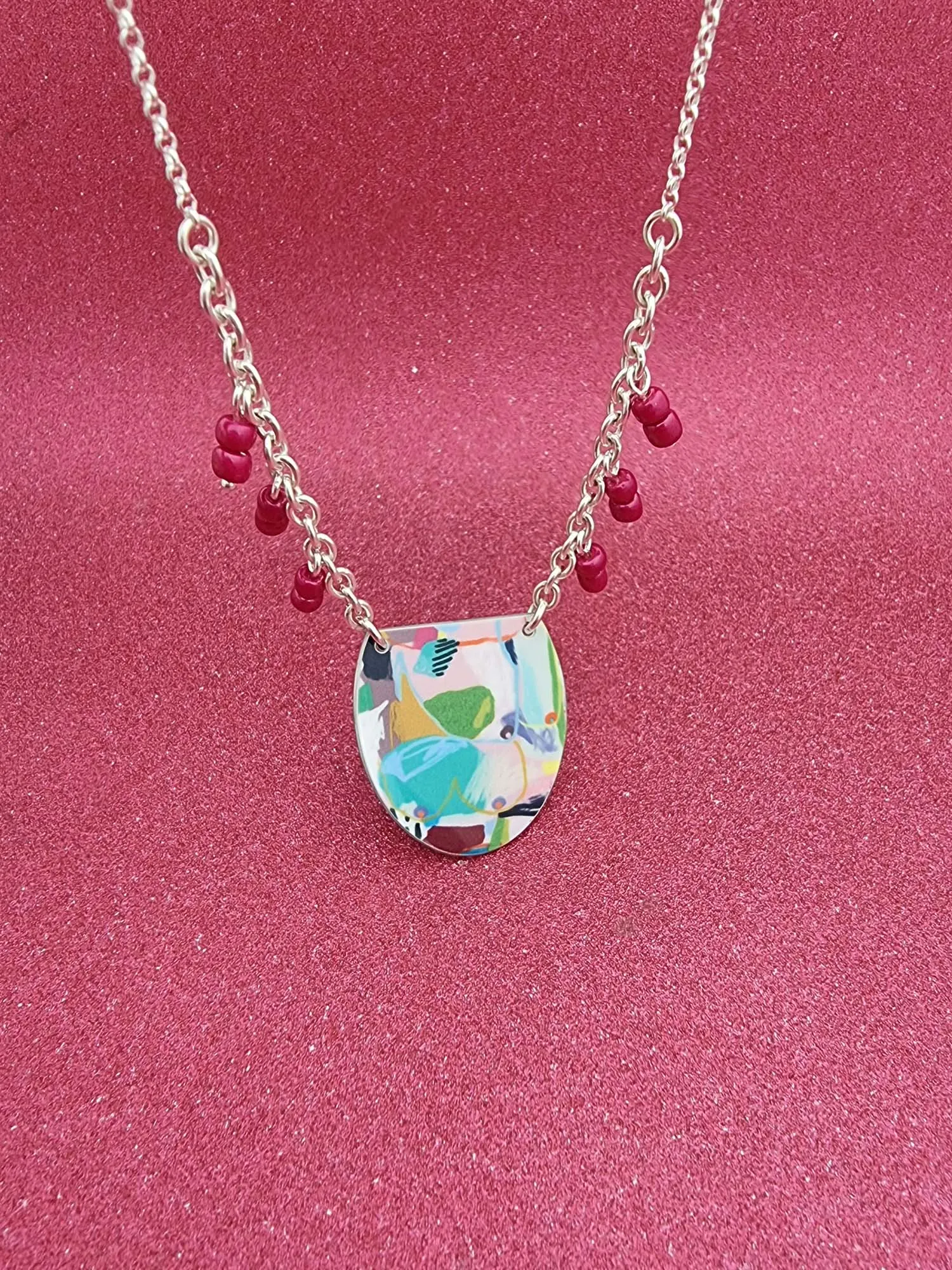 A BREAST FRIENDS - bead necklace PINK