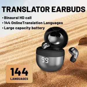 AI Language Translation Wireless Earbuds – Bluetooth Sport Headphones with Deep Bass & Invisible Comfort for Sleep & Travel!