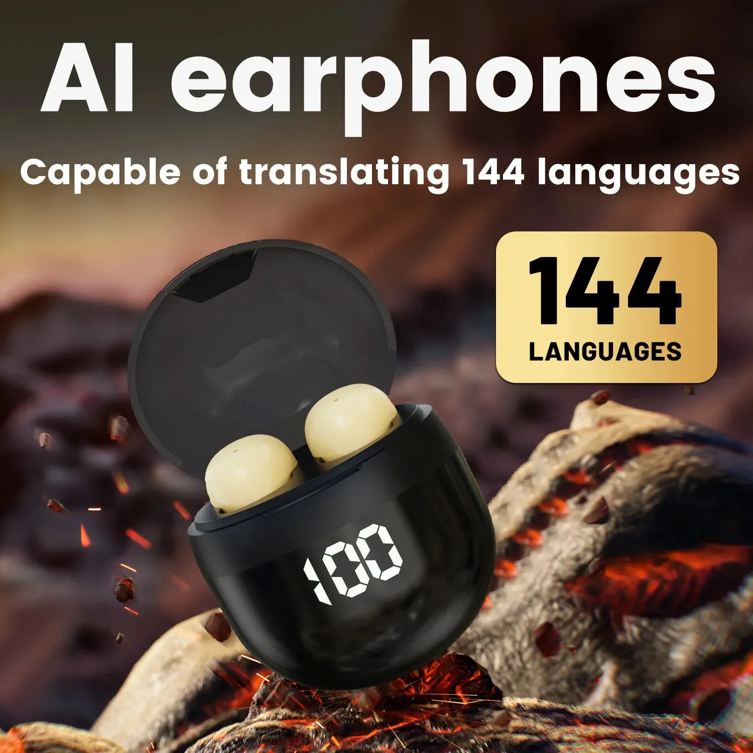 AI Language Translation Wireless Earbuds – Bluetooth Sport Headphones with Deep Bass & Invisible Comfort for Sleep & Travel!