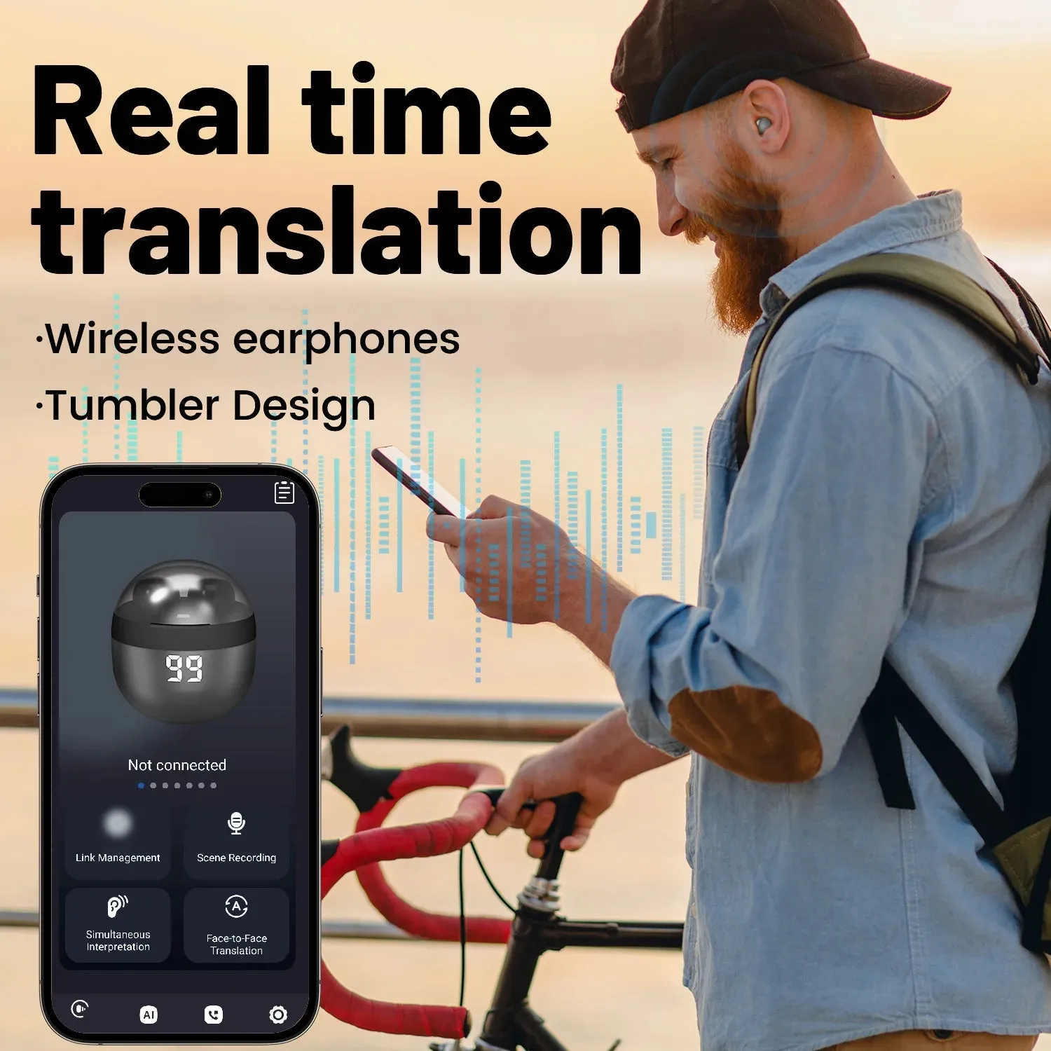 AI Language Translation Wireless Earbuds – Bluetooth Sport Headphones with Deep Bass & Invisible Comfort for Sleep & Travel!