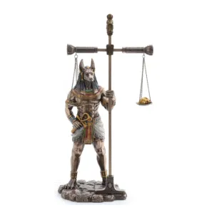 Anubis Egyptian God Holding Scale Bronze Statue 77966