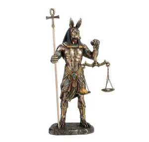 Anubis Holding Ankh & Scale Bronze Statue 78129