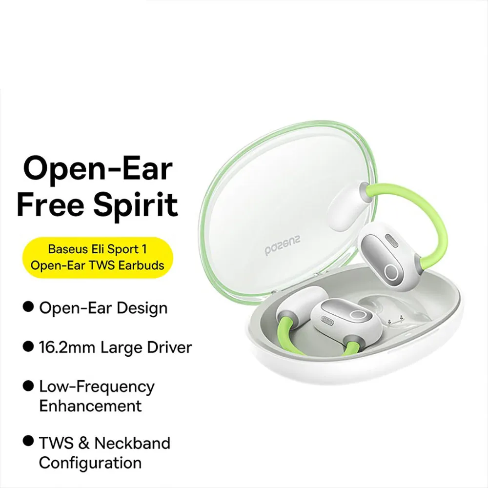Baseus Eli Sport 1 Open-Ear TWS Earbuds - Aurora Green