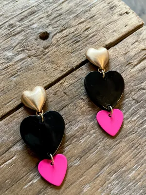 Be Mine Earrings, Fushia