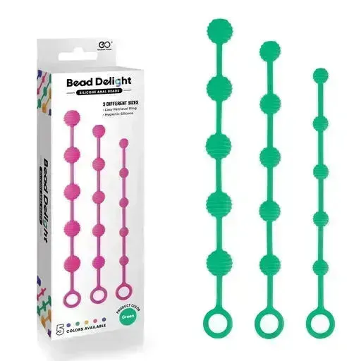 BEAD DELIGHT SILICONE ANAL BEAD KIT- GREEN