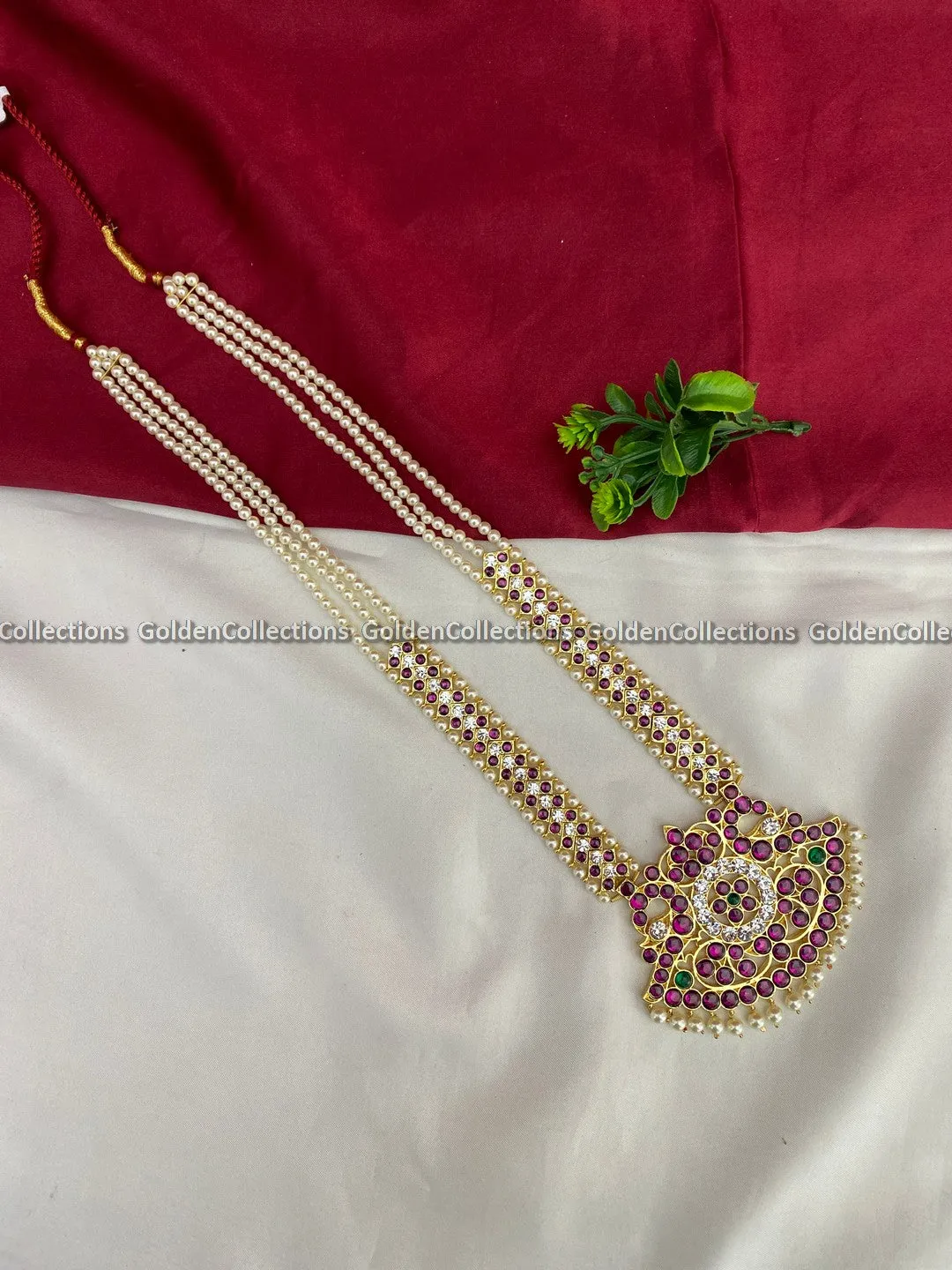 Bharatanatyam Kemp Long Necklaces at GoldenCollectons BBN-011