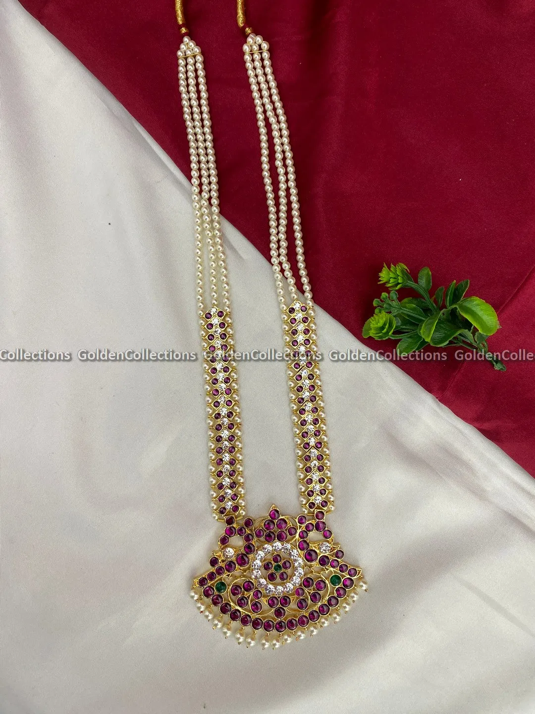 Bharatanatyam Kemp Long Necklaces at GoldenCollectons BBN-011