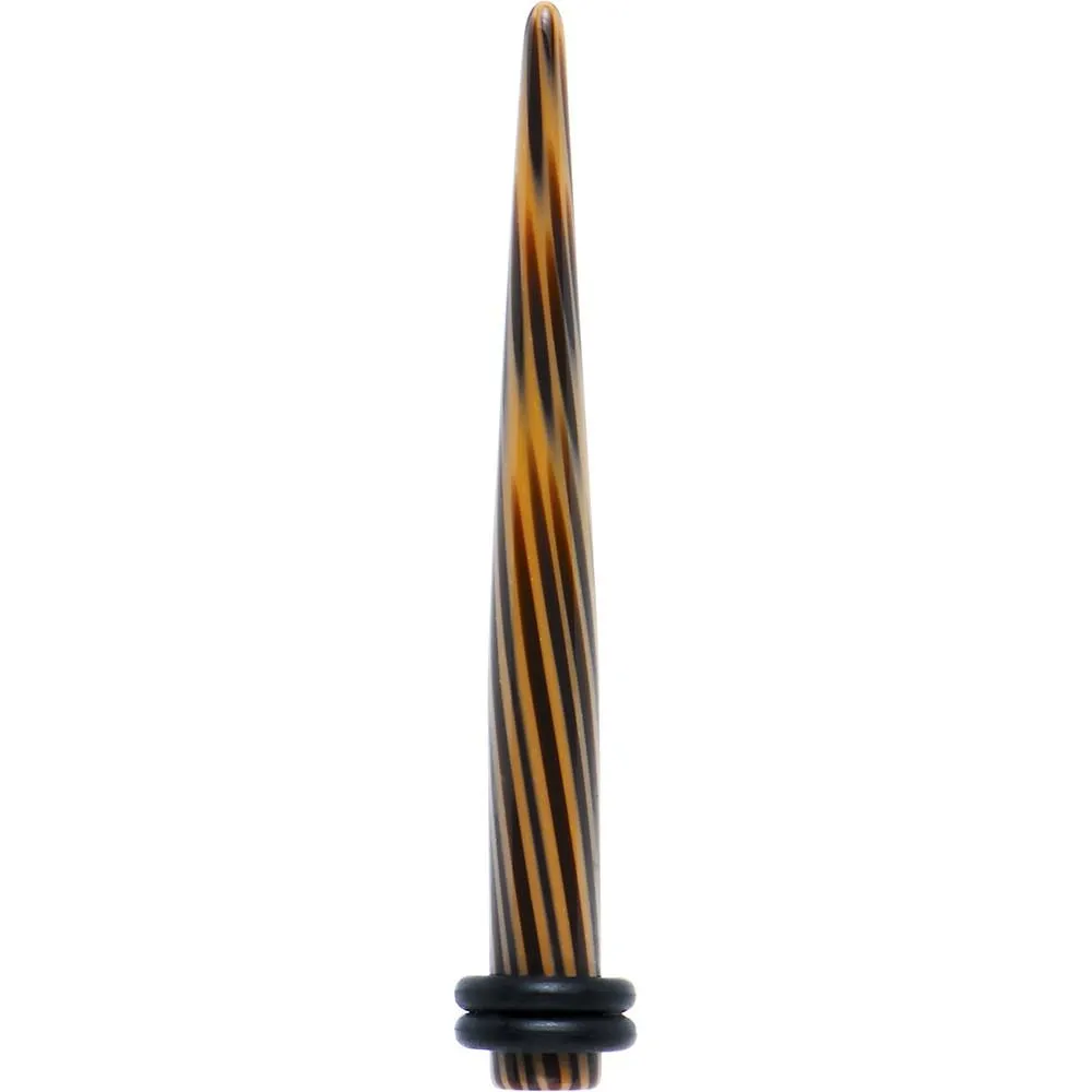 Black Brown Animal Print Acrylic Taper 2 Gauge to 00 Gauge
