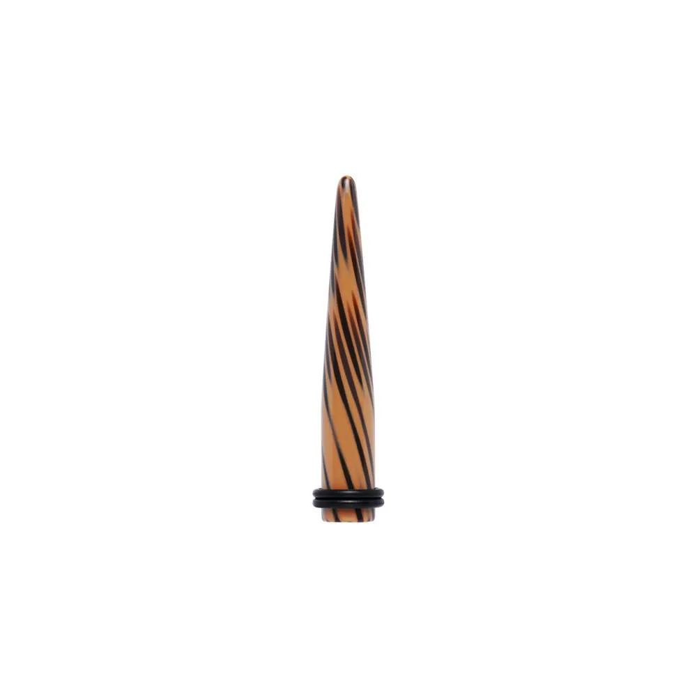 Black Brown Animal Print Acrylic Taper 2 Gauge to 00 Gauge