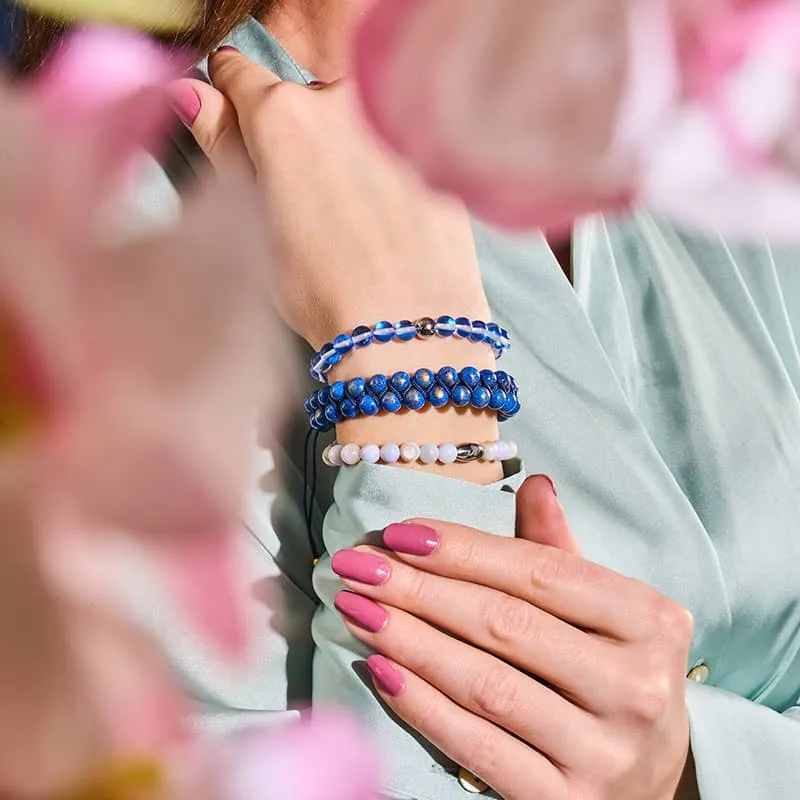 Blue Andromeda | Silver | Galaxy Glass Bead Bracelet