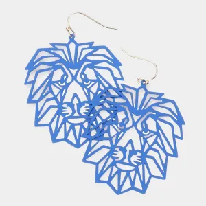 Blue Lion Cutout Earrings