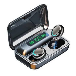 Bluetooth 5.1 Wireless Earphones - Waterproof Headphones with Hearing Aid Function - Handsfree Headset with Mic and Charging Box