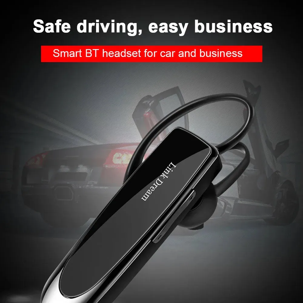 Bluetooth Business Earphone - Wireless Single Earbud with HD Call Quality for Handsfree Driving