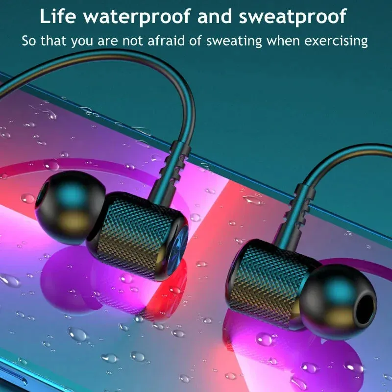 Bluetooth Wireless Magnetic Neckband Earphones – HiFi Sport TWS Headset with Built-in Mic