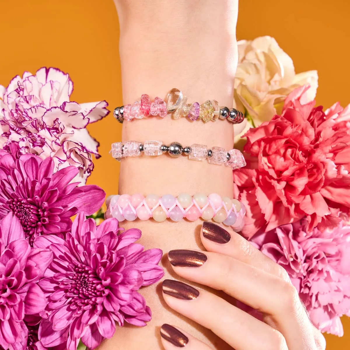 Blush | Glitter Glass | Sugar Cube Bracelet