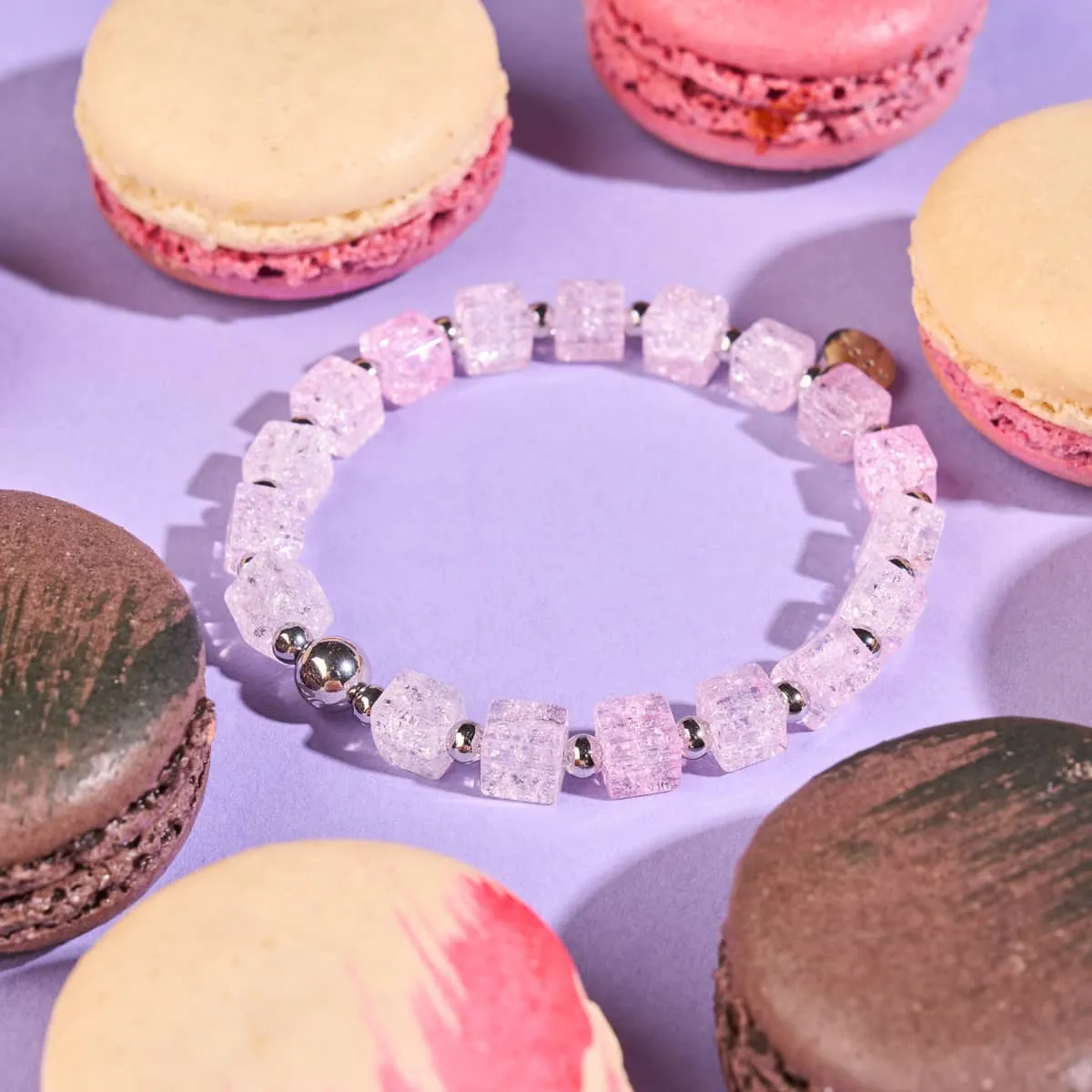 Blush | Glitter Glass | Sugar Cube Bracelet