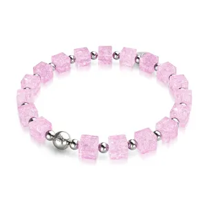 Blush | Glitter Glass | Sugar Cube Bracelet