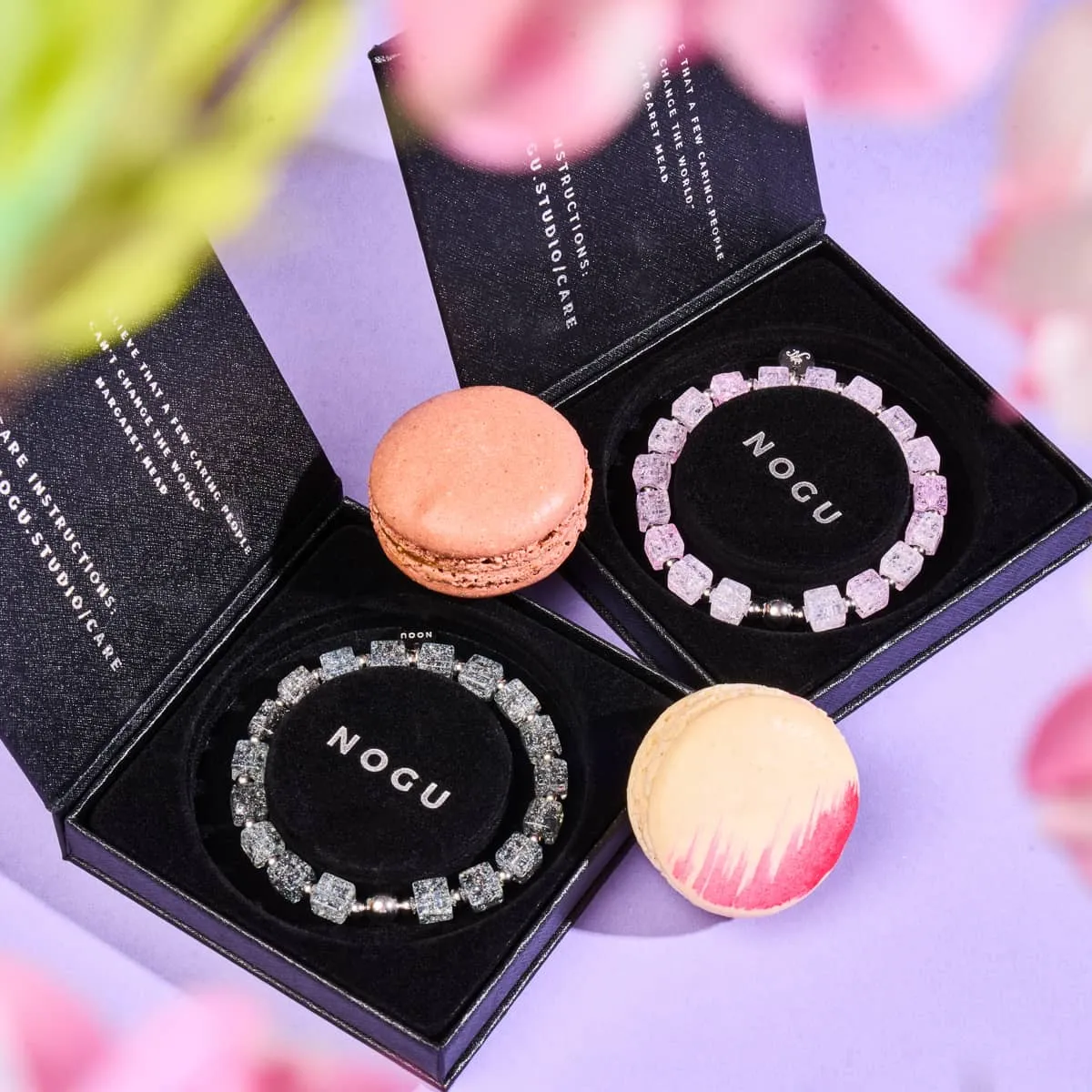 Blush | Glitter Glass | Sugar Cube Bracelet