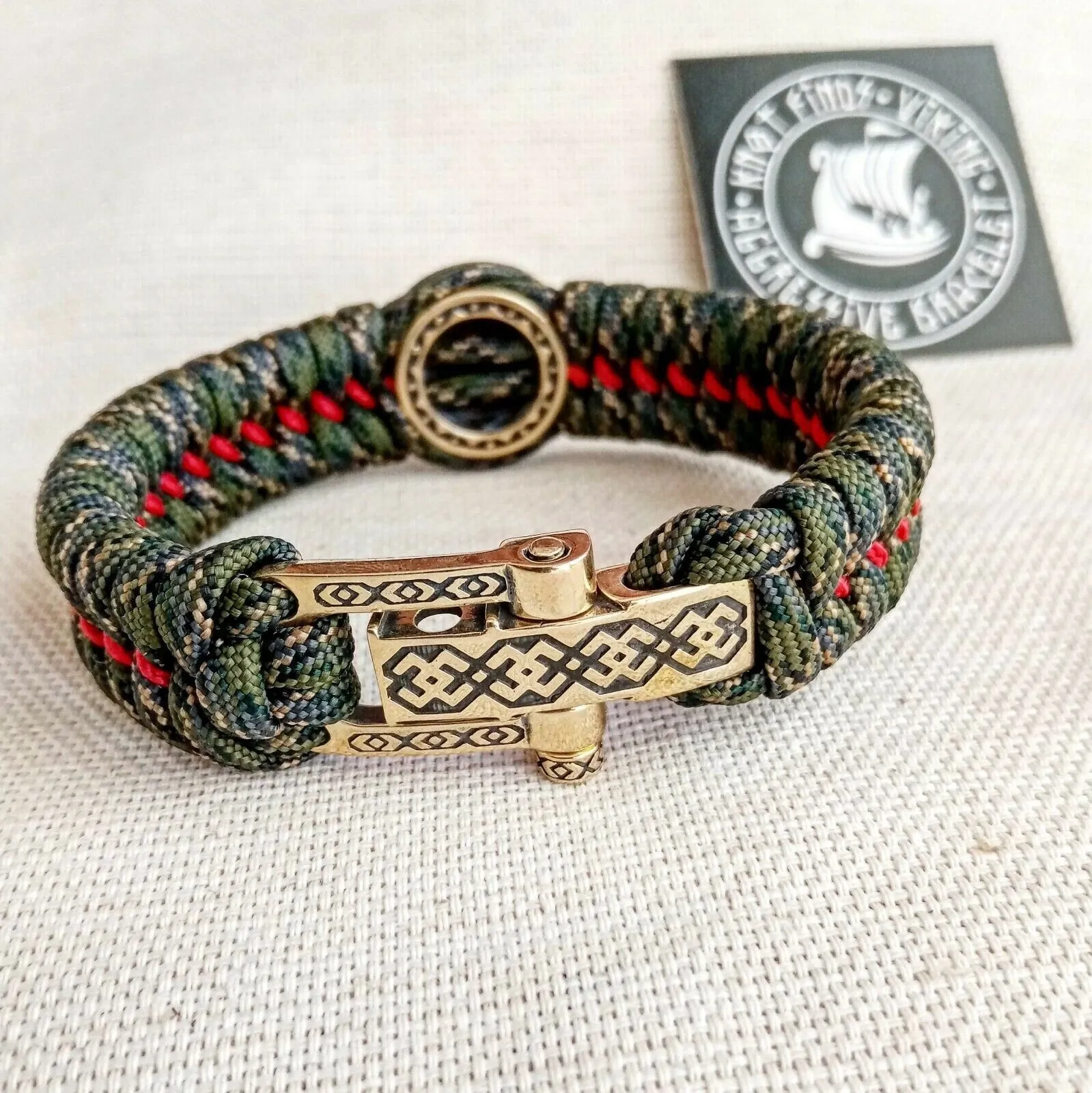 Bracelet of the northern paracord "JERUSALEM CROSS ". Original brutal bracelet made of Celtic knots and beads. Viking style.