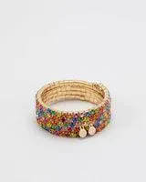 Bracelets | Rainbow Rave Wrap Around Multicolored Choker and Bangle Set | Super Smalls