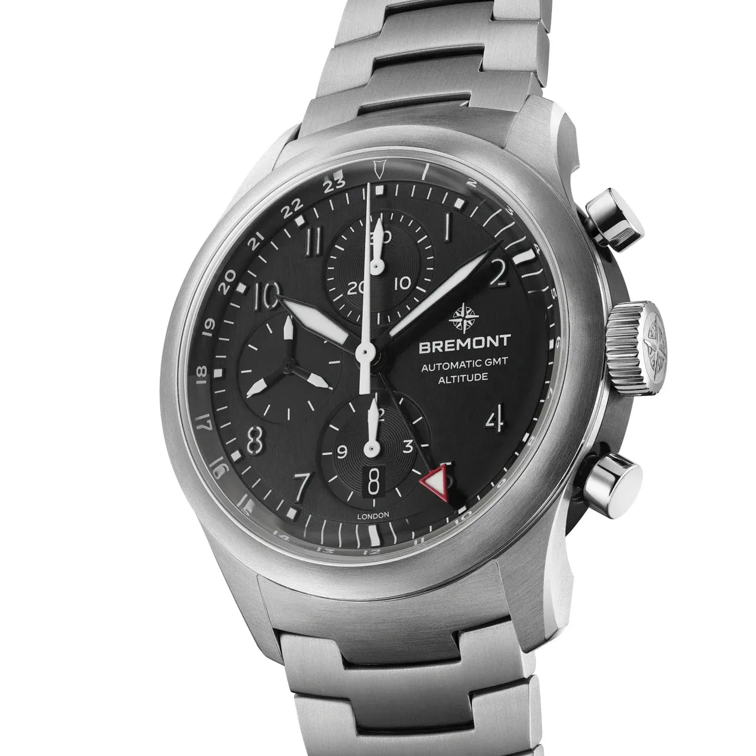Bremont Altitude Chronograph GMT Automatic – ALT42-CHR-G-SS-BK-B