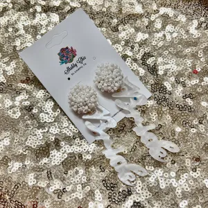 Bride Earrings - White