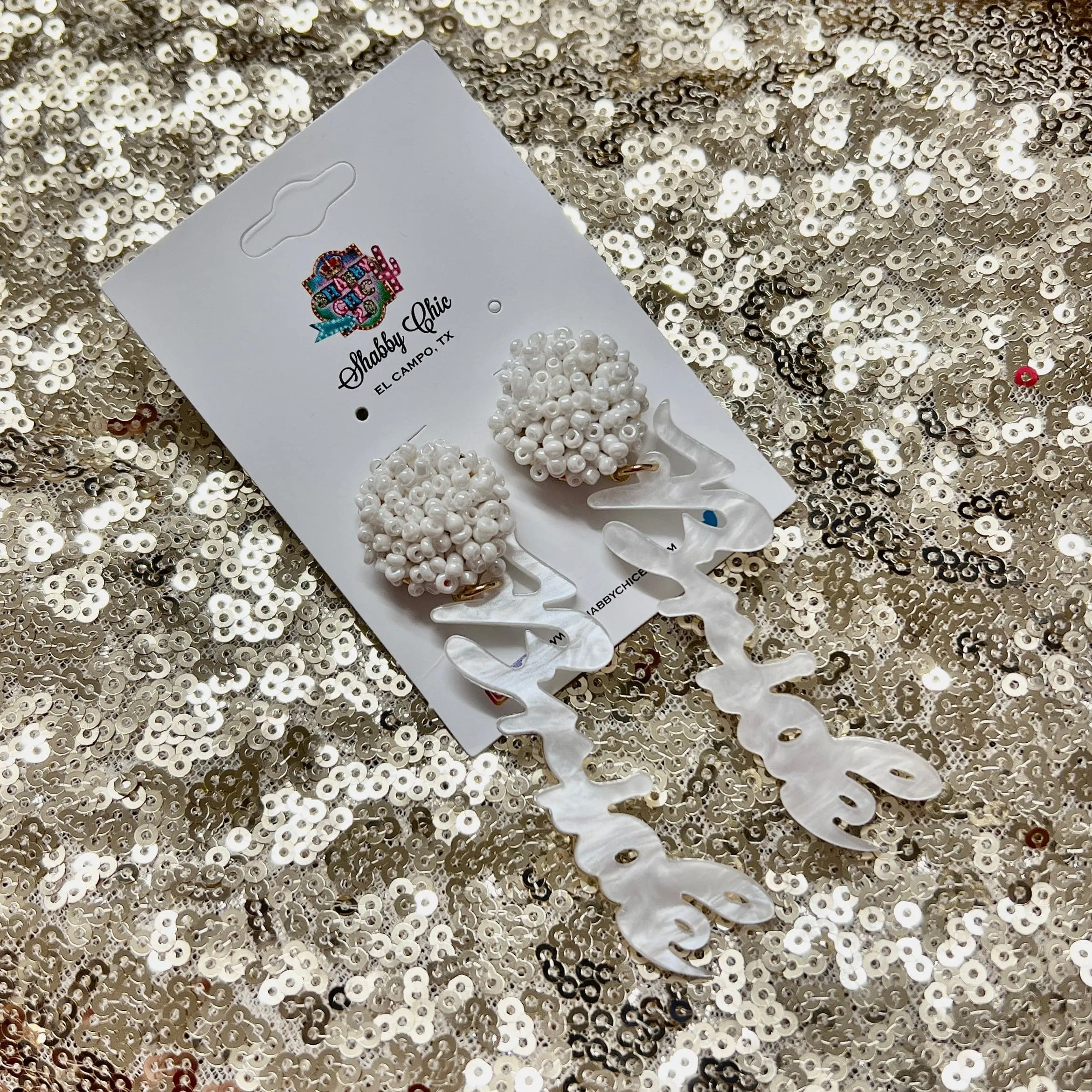Bride Earrings - White