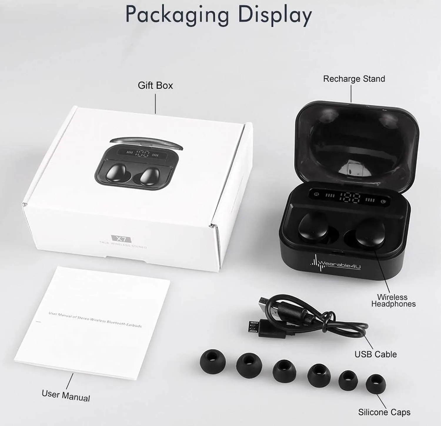 Bushnell Wingman GPS Bluetooth Speaker with Included Wearable4U Ultimate Black EarBuds with Charging Power Bank Case Bundle