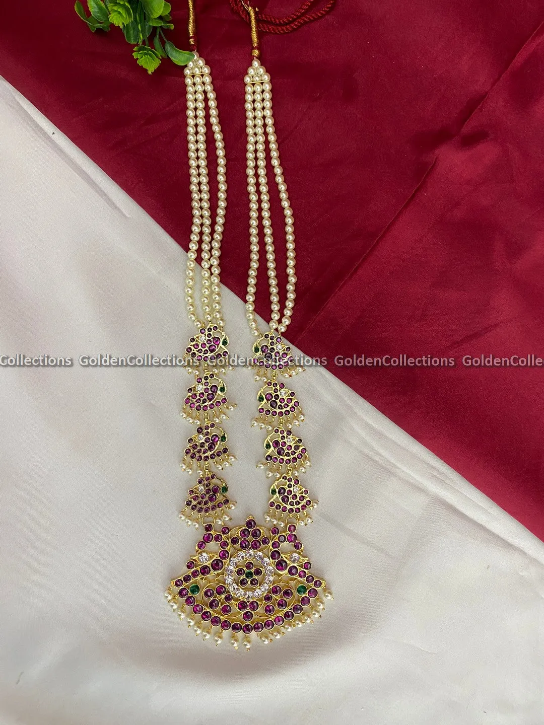 Buy Kemp Long Necklaces for Bharatanatyam Dance Performances BBN-005