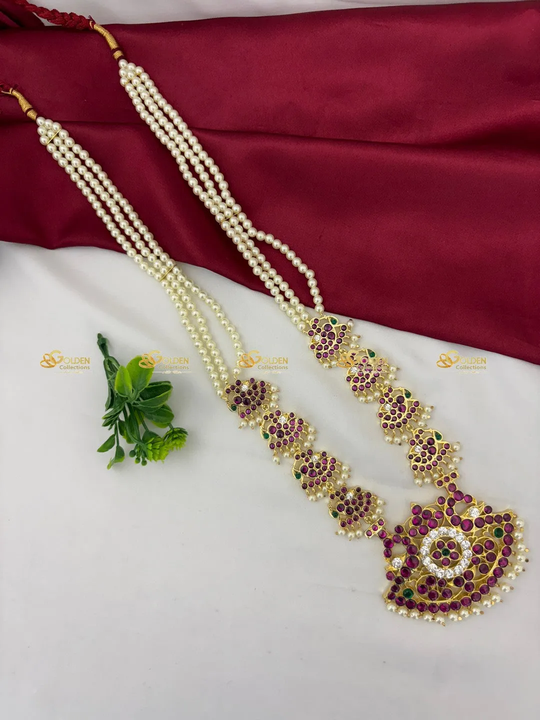 Buy Kemp Long Necklaces for Bharatanatyam Dance Performances BBN-005