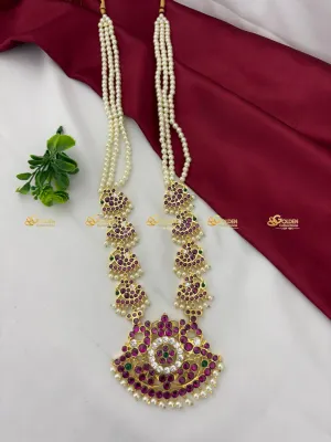 Buy Kemp Long Necklaces for Bharatanatyam Dance Performances BBN-005