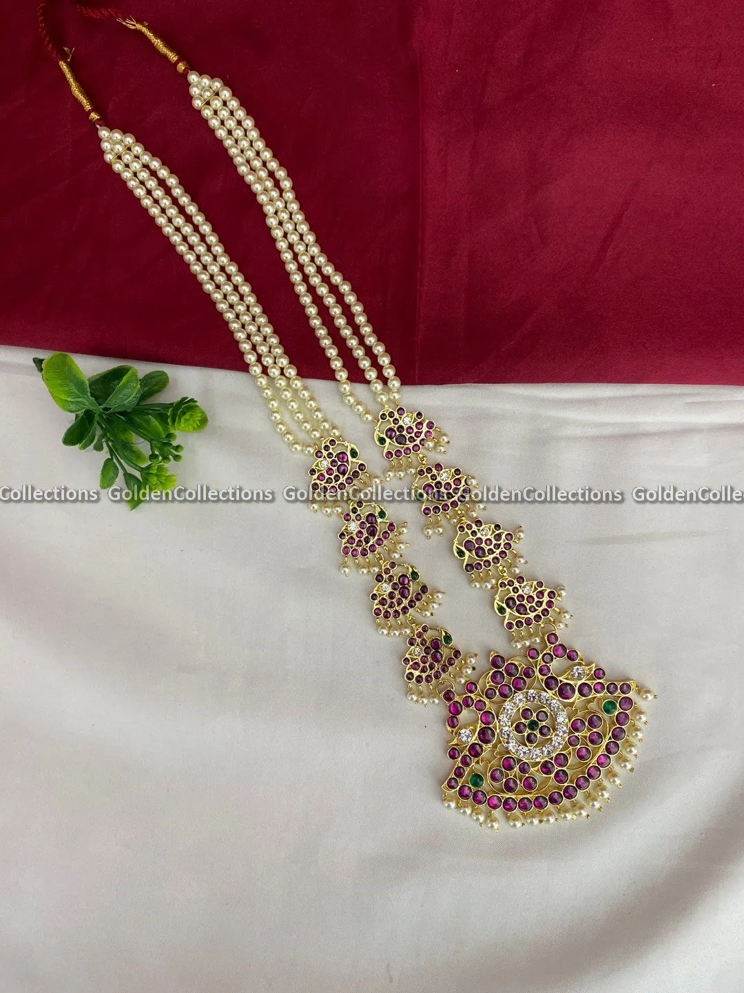 Buy Kemp Long Necklaces for Bharatanatyam Dance Performances BBN-005
