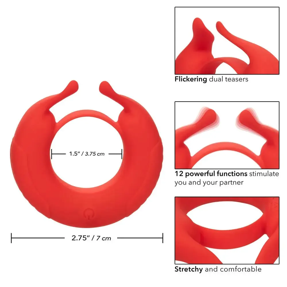 California Exotic Silicone Red Rechargeable Cock Ring