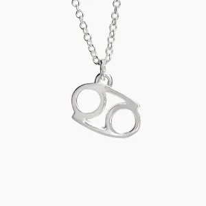 Cancer Sign Zodiac Necklace in Sterling Silver