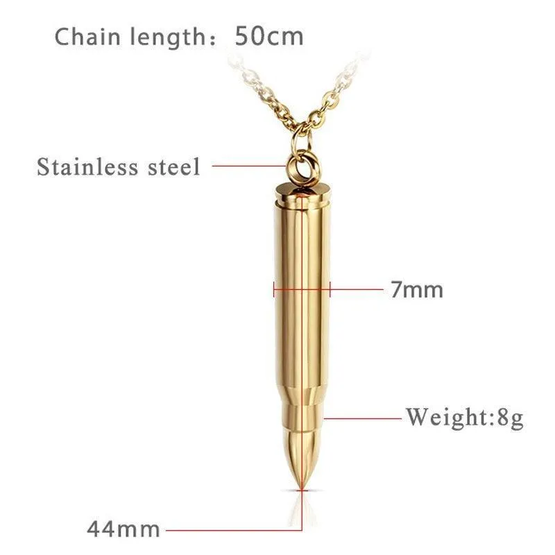 Chain Necklace with Bullet Pendant