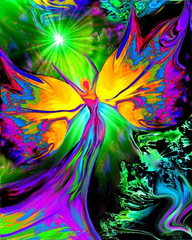 Chakra Art Energy Healing Reiki Angel Wall Decor "From Dark to Light"