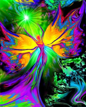 Chakra Art Energy Healing Reiki Angel Wall Decor "From Dark to Light"