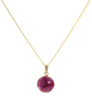 Chakra Wireless Guaranteed protection Root Pendant Necklace Gold Ruby 18K