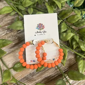 Clay Beaded Hoops - Orange