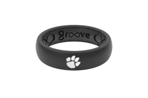 College Clemson Black Logo Thin Ring