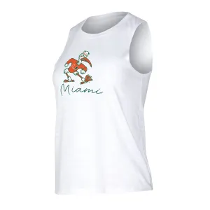 Concepts Sport Miami Hurricanes Women's White Miami Sebastian the Ibis Tank Top