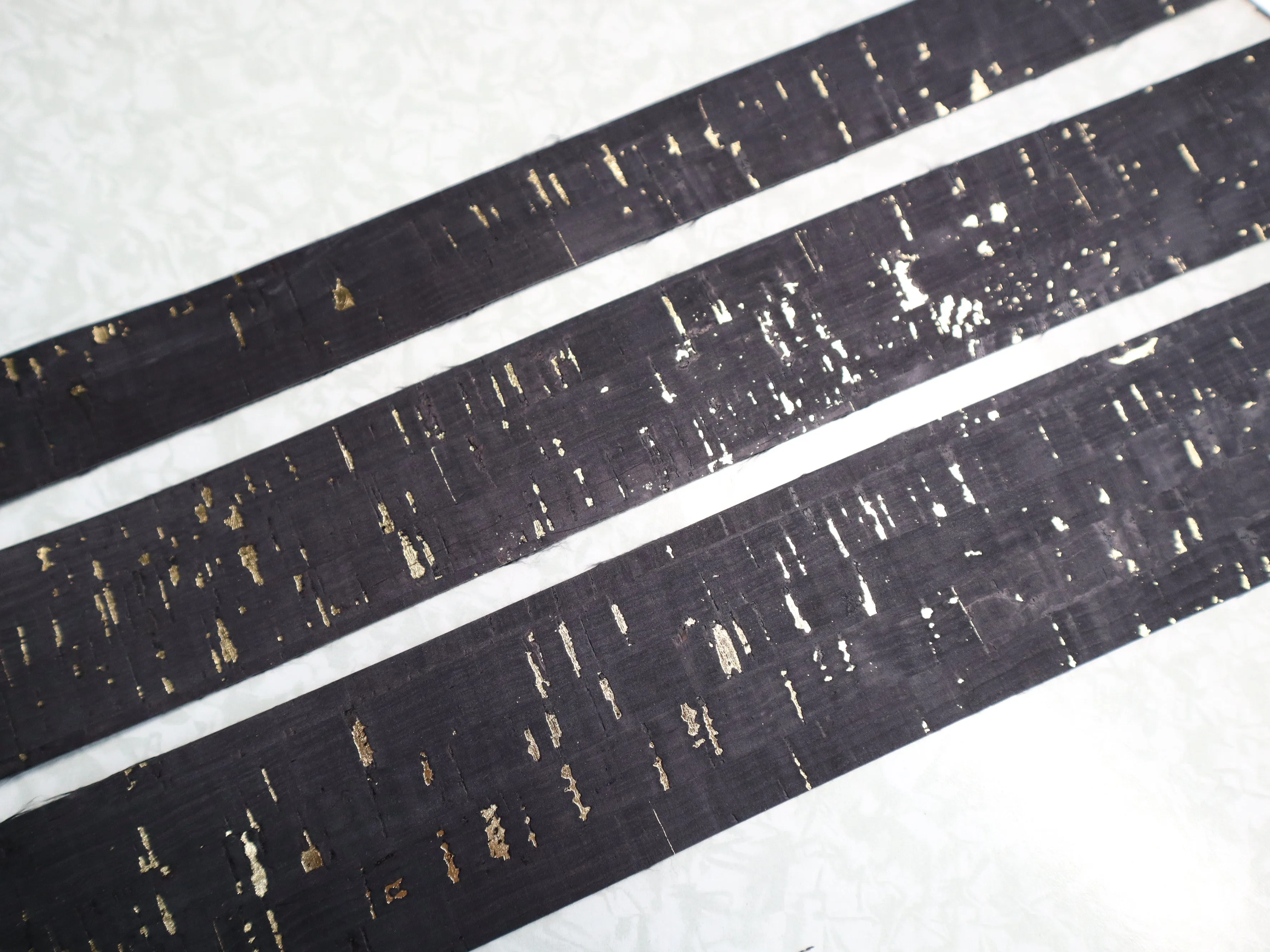 Cork Ribbon By the Yard  - Gold Flecked Obsidian