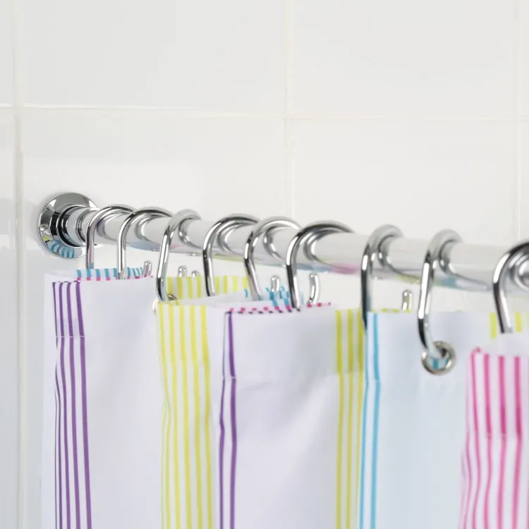 Croydex C-Shaped Shower Curtain Rings - Chrome