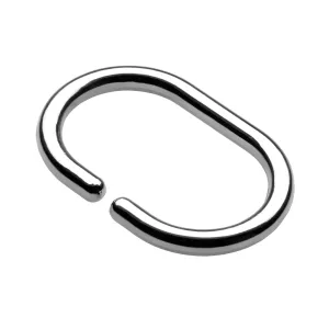 Croydex C-Shaped Shower Curtain Rings - Chrome