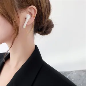 Cubic Zirconia & 18K Gold-Plated Crisscross Earbud Clip-On Earring