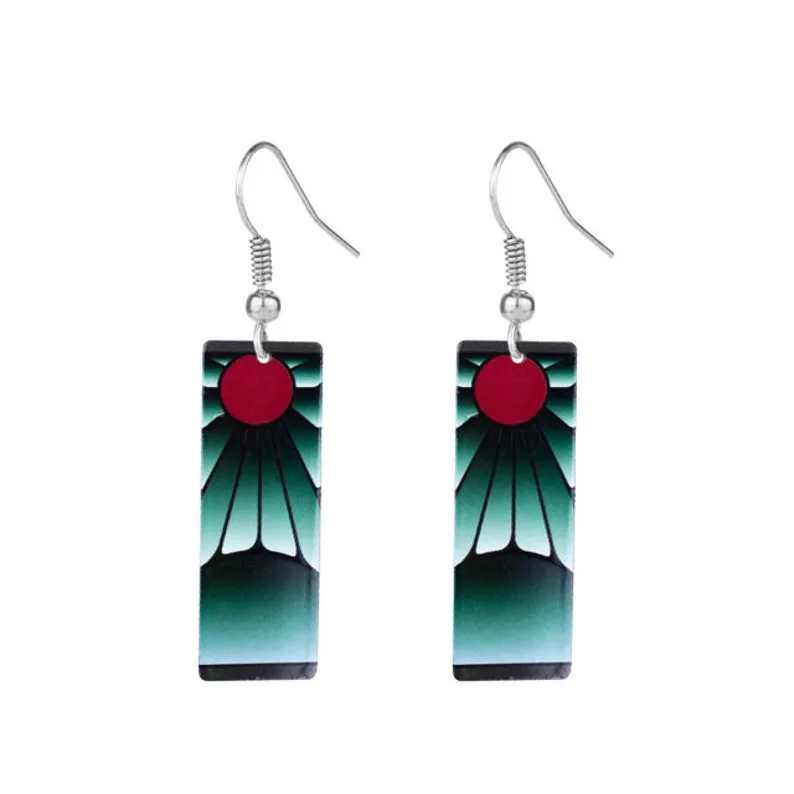 Demon Slayer Tanjiro Kamado Hanafuda Earrings Premium Acrylic – United Kingdom