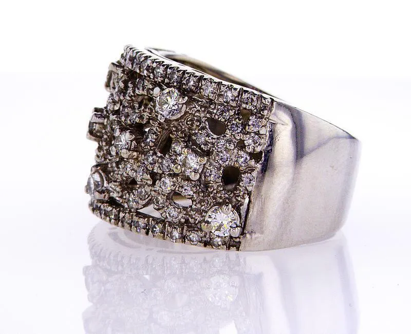 Diamond Natural Round Cut Wedding Band 1 CT F  Color SI1 Clarity 14k White Gold