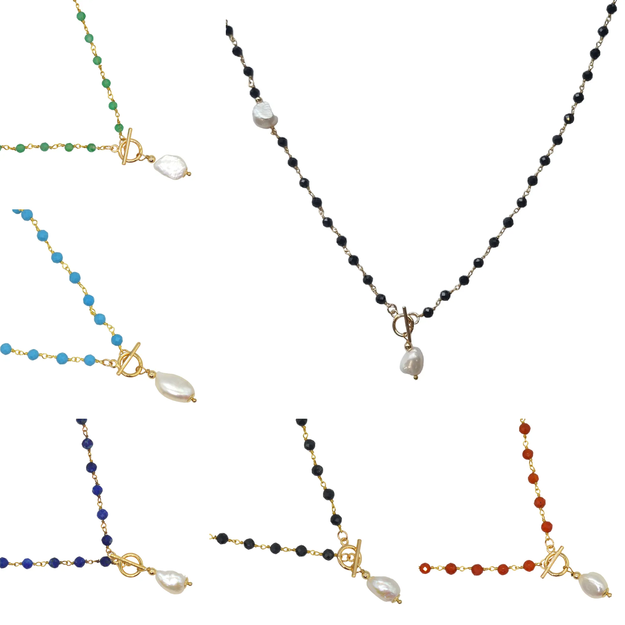 Duco Garnet & Freshwater Pearl Necklace