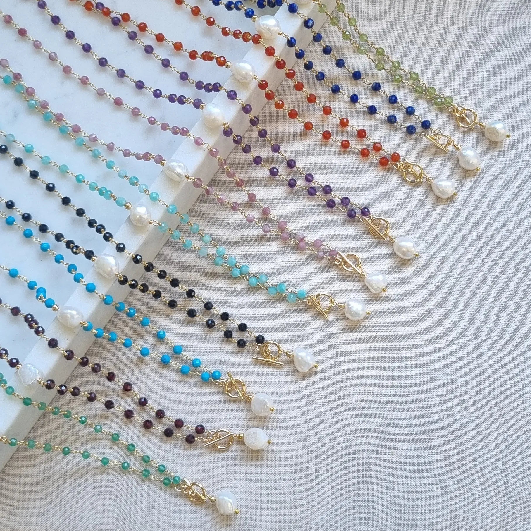 Duco Garnet & Freshwater Pearl Necklace